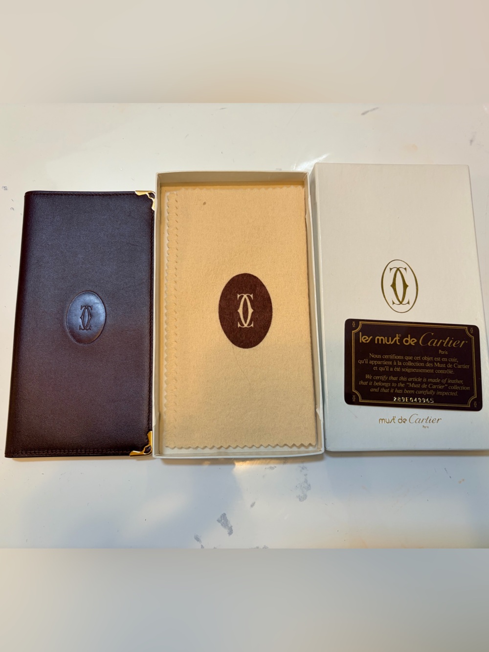 CARTIER Le Must de Cartier Paris Long Wallet w/COA full set